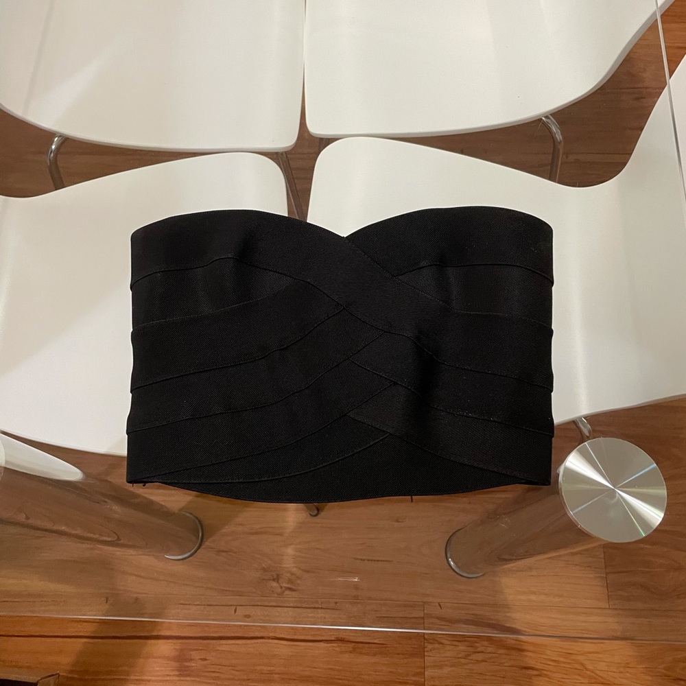 New without tags Black Bandage Strapless Crop Top Small